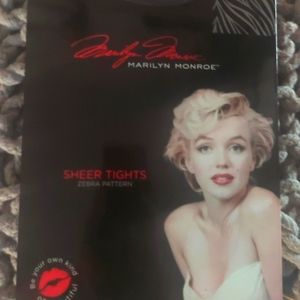 NWT Marilyn Monroe Sheer Tights Zebra Pattern in Black - Size A